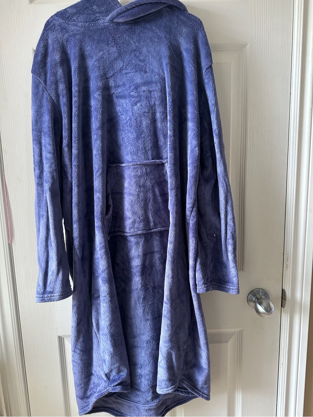32 Degrees Plush Hooded Tunic in Blue with Kangaroo Pocket